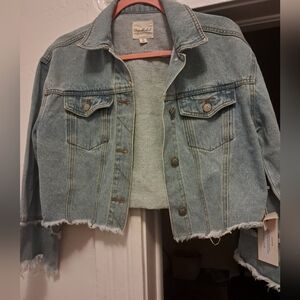 NWT Unpublished Cropped Denim With Flared Arms